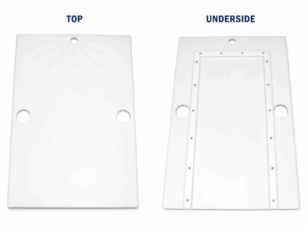 DS CUTTING BOARD WHITE 1300X900X12MM PE500