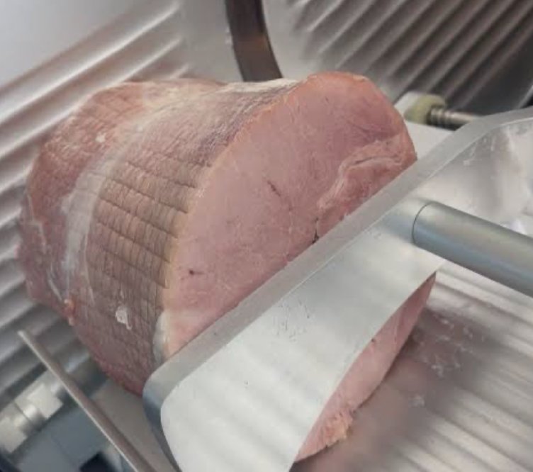 Netted Ham Joint on Slicer